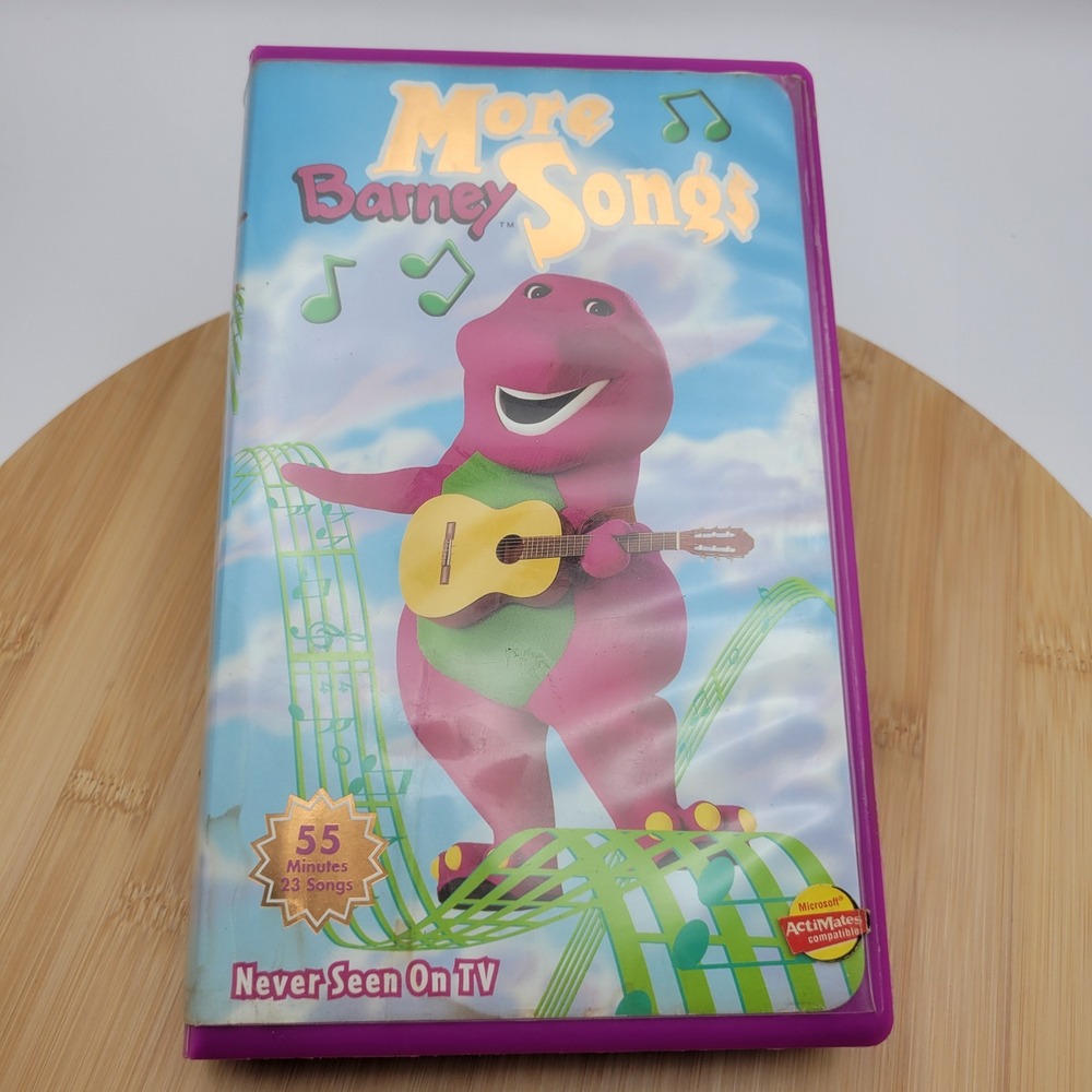 More Barney Songs VHS 1999 Lyrick Studios Kids Sing Along 55 Mins Tested 2041